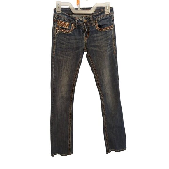 Grace in LA Women's Embroidered Bootcut Jeans Size 26 Back Pocket Designed - Picture 2 of 14